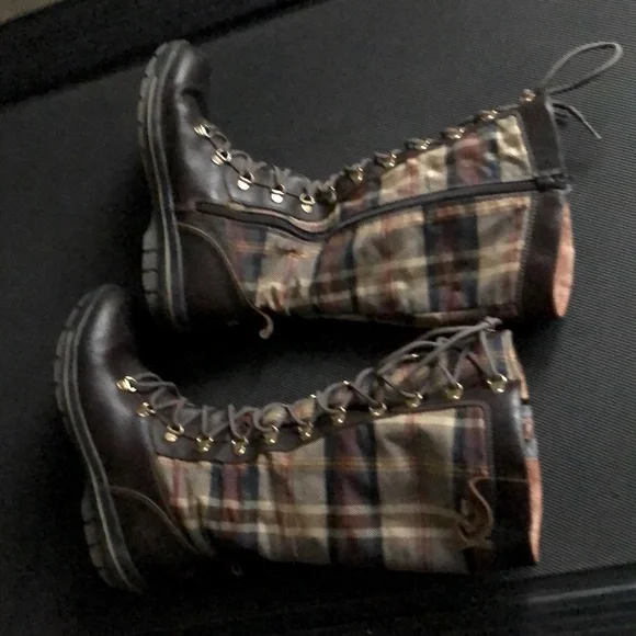 PAJAR (EUR 39) leather plaid boots - Picture 2 of 15